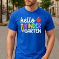 Hello Kindergarten Team Kinder Back To School Teacher Kids Men's Casual T-Shirt Royal Blue