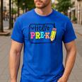 Hello Pre-K Team Preschool Teacher Kids Back To School Men's Casual T-Shirt Royal Blue