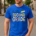 Hello Second Grade Team 2nd Grade Back To School Teacher Kid Men's Casual T-Shirt Royal Blue Hello Second Grade Team 2nd Grade Back To School Teacher Kid Men's Casual T-Shirt Royal Blue