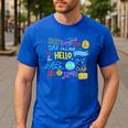 Hello Word In Different Languages Travel And Teacher Lover Men's Casual T-Shirt Royal Blue Hello Word In Different Languages Travel And Teacher Lover Men's Casual T-Shirt Royal Blue