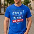 Some Heroes Wear Capes Others Teach 4th Grade Teacher Men Women Kids Men's Casual T-Shirt Royal Blue