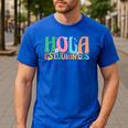 Hola Estudiantes Maestra Back To School Spanish Teacher Men's Casual T-Shirt Royal Blue
