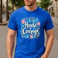 House Of Courage Flowers RCA School Teacher Student Tee Men's Casual T-Shirt Royal Blue