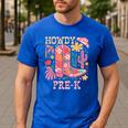 Howdy Pre-K Cowgirls Teacher Back To School Men's Casual T-Shirt Royal Blue Howdy Pre-K Cowgirls Teacher Back To School Men's Casual T-Shirt Royal Blue