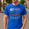 Humor Meme 67 Days Of School Coffee Lover Educator Teacher Men's Casual T-Shirt Royal Blue