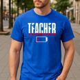 Humor Teacher Empty Battery Power Men Women Men's Casual T-Shirt Royal Blue Humor Teacher Empty Battery Power Men Women Men's Casual T-Shirt Royal Blue