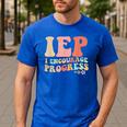 IEP I Encourage Progress Special Education Teacher Graphics Men's Casual T-Shirt Royal Blue IEP I Encourage Progress Special Education Teacher Graphics Men's Casual T-Shirt Royal Blue