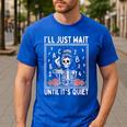 I'Ll Just Wait Until It's Quiet Skeleton Coffee Teacher Men's Casual T-Shirt Royal Blue I'Ll Just Wait Until It's Quiet Skeleton Coffee Teacher Men's Casual T-Shirt Royal Blue