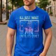 I'Ll Just Wait Until It's Quiet Skeleton Messy Bun Teacher Men's Casual T-Shirt Royal Blue I'Ll Just Wait Until It's Quiet Skeleton Messy Bun Teacher Men's Casual T-Shirt Royal Blue