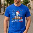 I'Ll Just Wait Until It's Quiet Skeleton Teacher Christmas Men's Casual T-Shirt Royal Blue