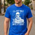 I'Ll Wait Until It's Quiet Tshirt Skeleton Teacher Halloween Men's Casual T-Shirt Royal Blue