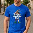 I'm The Science Teacher Elf Family Matching Group Christmas Men's Casual T-Shirt Royal Blue