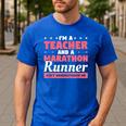 I'm A Teacher And A Marathon Runner Don't Underestimate Me Men Women Men's Casual T-Shirt Royal Blue