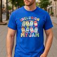 Inclusion Is My Jam SPED Teacher Special Education Life Men's Casual T-Shirt Royal Blue Inclusion Is My Jam SPED Teacher Special Education Life Men's Casual T-Shirt Royal Blue