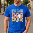 Infant Teacher Boo Crew Ghost Groovy Halloween For Women Men's Casual T-Shirt Royal Blue Infant Teacher Boo Crew Ghost Groovy Halloween For Women Men's Casual T-Shirt Royal Blue
