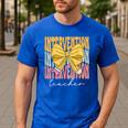 Interventionist Teacher Groovy Coquette Bow Back To School Men's Casual T-Shirt Royal Blue Interventionist Teacher Groovy Coquette Bow Back To School Men's Casual T-Shirt Royal Blue