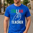 Italian Teacher Italy Italia Back To School First Day Men's Casual T-Shirt Royal Blue Italian Teacher Italy Italia Back To School First Day Men's Casual T-Shirt Royal Blue