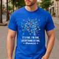 It's Fine I'm Fine Christmas Light Principal Teacher Xmas Men Women Men's Casual T-Shirt Royal Blue