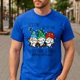 It's Fine We'Re Fine Gnome Pre-K Teacher Christmas Light For Men Women Men's Casual T-Shirt Royal Blue