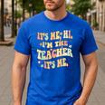 It's Me Hi I'm The Teacher It's Me Groovy Teacher Men's Casual T-Shirt Royal Blue It's Me Hi I'm The Teacher It's Me Groovy Teacher Men's Casual T-Shirt Royal Blue