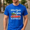 Jolliest Bunch Of Teachers This Side Of The Hallway Xmas PJ Men's Casual T-Shirt Royal Blue