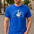 Just A Silly Goose Teaching Math Teacher Back To School Men's Casual T-Shirt Royal Blue