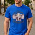 Just a Teacher Who Loves Elephants Elephant Lover Educator Men's Casual T-Shirt Royal Blue