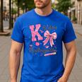 K Is For Kindergarten Teacher Coquette Bow Back To School Men's Casual T-Shirt Royal Blue K Is For Kindergarten Teacher Coquette Bow Back To School Men's Casual T-Shirt Royal Blue