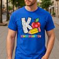 K Is For Kindergarten Teacher Pencil Apple Back To School Men's Casual T-Shirt Royal Blue