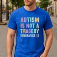 Kids AUTISM IS NOT A TRAGEDY IGNORANCE IS Proud Teacher Crew Men's Casual T-Shirt Royal Blue