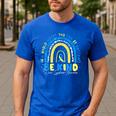 Be Kind Rainbow Down Syndrome Awareness Teacher Blue Yellow Men's Casual T-Shirt Royal Blue Be Kind Rainbow Down Syndrome Awareness Teacher Blue Yellow Men's Casual T-Shirt Royal Blue