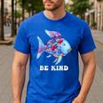 Be Kind Rainbow Fish Teacher Life Teaching Back To School Men's Casual T-Shirt Royal Blue Be Kind Rainbow Fish Teacher Life Teaching Back To School Men's Casual T-Shirt Royal Blue