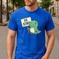 Be Kind Teacher Anti-Bullying Dino Kindness Women Men Boys Men's Casual T-Shirt Royal Blue Be Kind Teacher Anti-Bullying Dino Kindness Women Men Boys Men's Casual T-Shirt Royal Blue