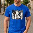 Be Kind Women Inspirational Teacher Animal Print Men's Casual T-Shirt Royal Blue Be Kind Women Inspirational Teacher Animal Print Men's Casual T-Shirt Royal Blue