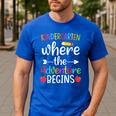 Kindergarten Where The Adventure Begins Shirt Children's Teacher Men's Casual T-Shirt Royal Blue Kindergarten Where The Adventure Begins Shirt Children's Teacher Men's Casual T-Shirt Royal Blue