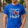 Kindergarten Has My Heart Buffalo Print Teacher Valentine Men's Casual T-Shirt Royal Blue Kindergarten Has My Heart Buffalo Print Teacher Valentine Men's Casual T-Shirt Royal Blue