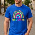 Kindergarten Rainbow Girls Boys Teacher First Day Of School Men's Casual T-Shirt Royal Blue