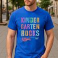 KINDERGARTEN ROCKS Teacher Crew Rock Star Kinder Team Men's Casual T-Shirt Royal Blue