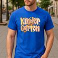 Kindergarten Teacher Fall Pumpkin Autumn Cute Men's Casual T-Shirt Royal Blue Kindergarten Teacher Fall Pumpkin Autumn Cute Men's Casual T-Shirt Royal Blue