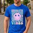 Kindergarten Vibes First Day Of School Kindergarten Teacher Men's Casual T-Shirt Royal Blue Kindergarten Vibes First Day Of School Kindergarten Teacher Men's Casual T-Shirt Royal Blue