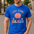 Kiss Your Brain Sped Teacher Appreciation Back To School Kid Men's Casual T-Shirt Royal Blue