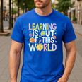 Learning Is Out Of This World Space Teacher Cute Groovy Men's Casual T-Shirt Royal Blue