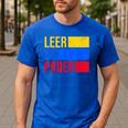 Leer Es Poder Colombian Spanish Teacher Maestra Colombia Men's Casual T-Shirt Royal Blue Leer Es Poder Colombian Spanish Teacher Maestra Colombia Men's Casual T-Shirt Royal Blue