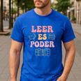Leer Es Poder Groovy Spanish Teacher Bilingual Maestra Men Women Men's Casual T-Shirt Royal Blue Leer Es Poder Groovy Spanish Teacher Bilingual Maestra Men Women Men's Casual T-Shirt Royal Blue