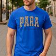 Leopard Paraprofessional Back To School Para Squad Teacher Men's Casual T-Shirt Royal Blue Leopard Paraprofessional Back To School Para Squad Teacher Men's Casual T-Shirt Royal Blue