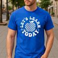 Let's Learn Today Checkered Apple Back To School Teacher Men's Casual T-Shirt Royal Blue Let's Learn Today Checkered Apple Back To School Teacher Men's Casual T-Shirt Royal Blue