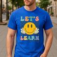 Let's Learn Today Smile Face Back To School For Teacher Kids Men's Casual T-Shirt Royal Blue Let's Learn Today Smile Face Back To School For Teacher Kids Men's Casual T-Shirt Royal Blue