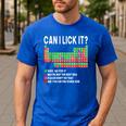 Can I Lick It Periodic Table Science Teacher Boy And Girls Men's Casual T-Shirt Royal Blue
