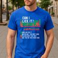 Can I Lick It Periodic Table Science Teacher Chemistry Men's Casual T-Shirt Royal Blue Can I Lick It Periodic Table Science Teacher Chemistry Men's Casual T-Shirt Royal Blue