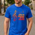 Life Is Better With Music Theory Musician Teacher Notes Clef Men's Casual T-Shirt Royal Blue Life Is Better With Music Theory Musician Teacher Notes Clef Men's Casual T-Shirt Royal Blue